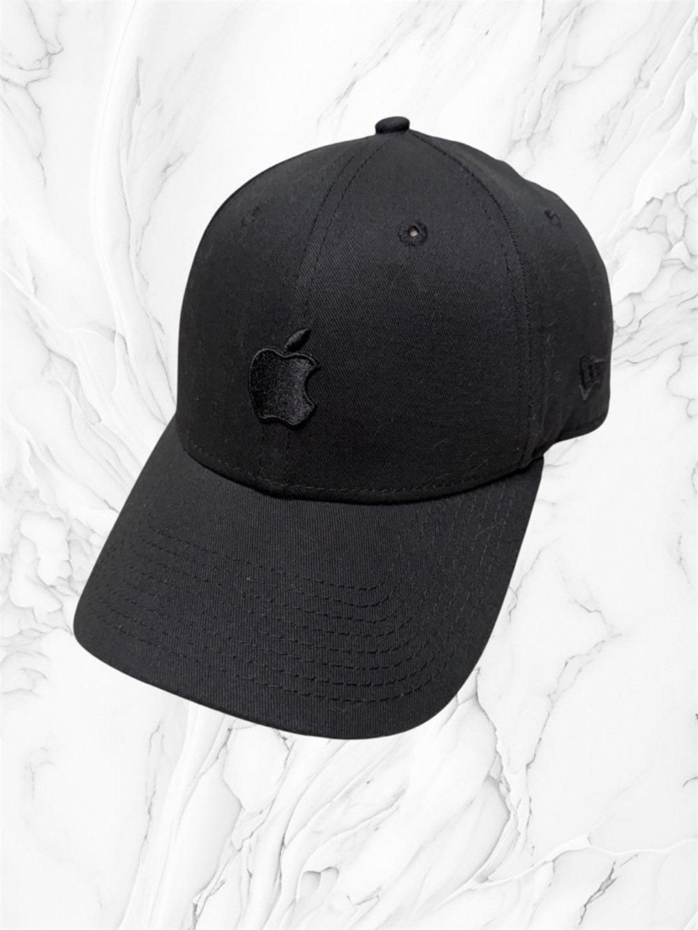 New Era Apple Black Logo Curved-Brim Baseball Cap one size fits most